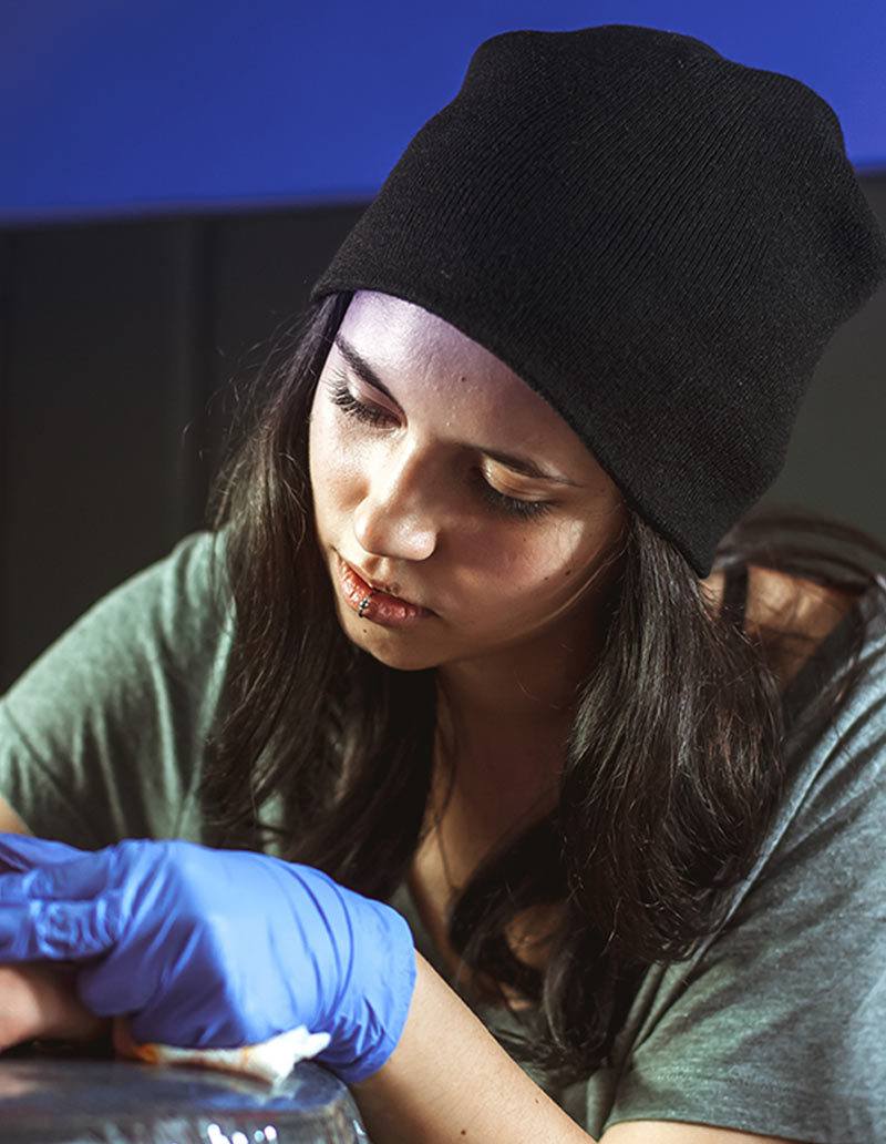 a woman wearing a hat